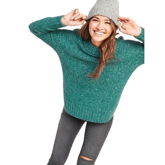 Old Navy Oversized Crewneck Sweater Teal Blue Marl  - M Excellent - Picture 1 of 10